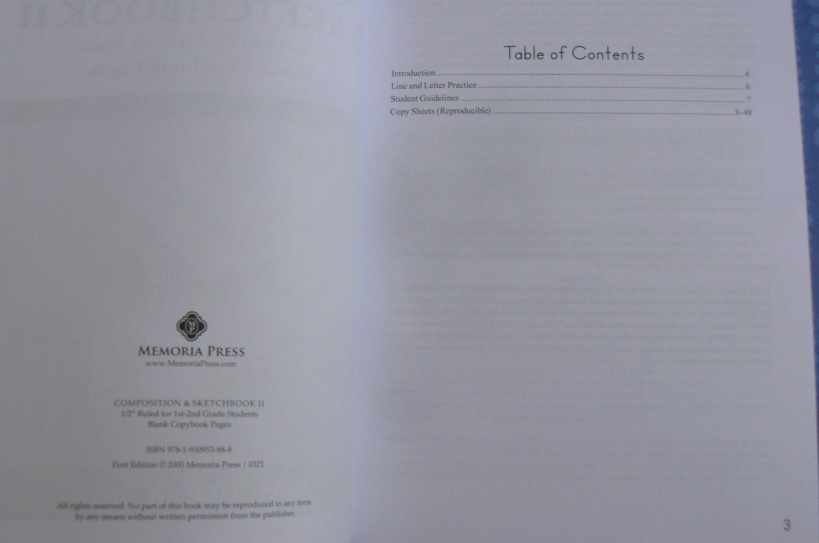 Memoria Press : Composition & Sketchbook II for 1st-2nd grade,Blank copybook pgs