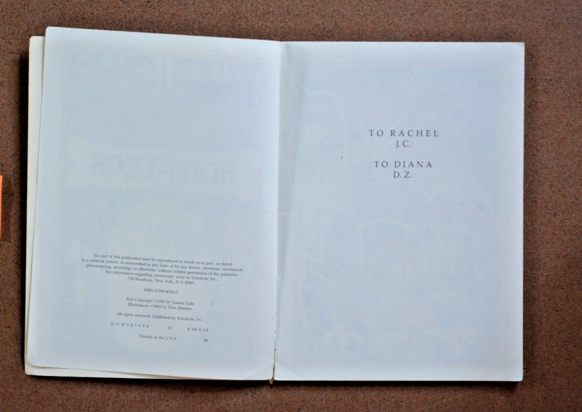 BONY-LEGS by Joanna Cole and Pictures by Dirk Zimmer 1983 First Edition PB L2