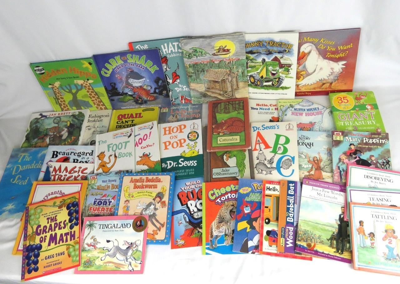 Mix Lot of 40 Story Time Books for Kids Toddlers Daycare Child School SET-1