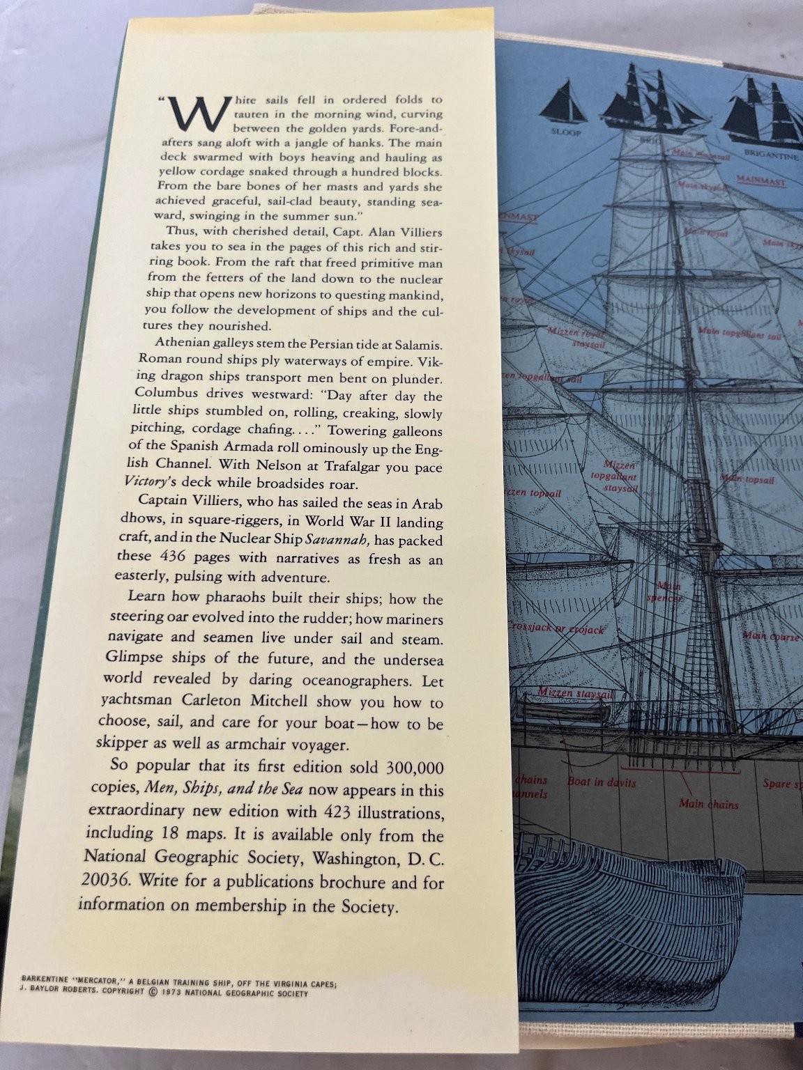 Men Ships and the Sea Villiers 1973 New Edition National Geographic Society