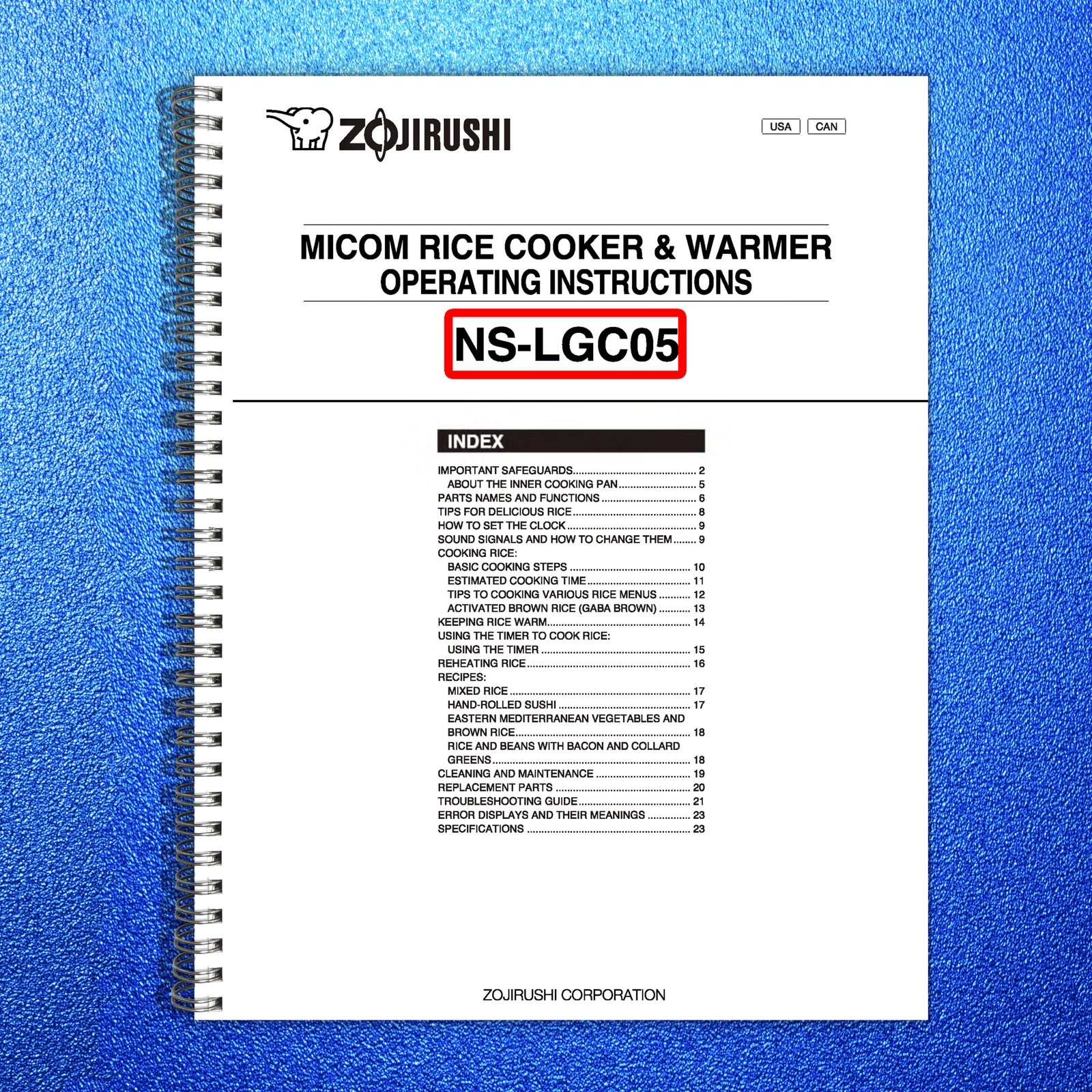 ZOJIRUSHI NS-LGC05 Micom Rice Cooker Warmer Operating Instructions Manual
