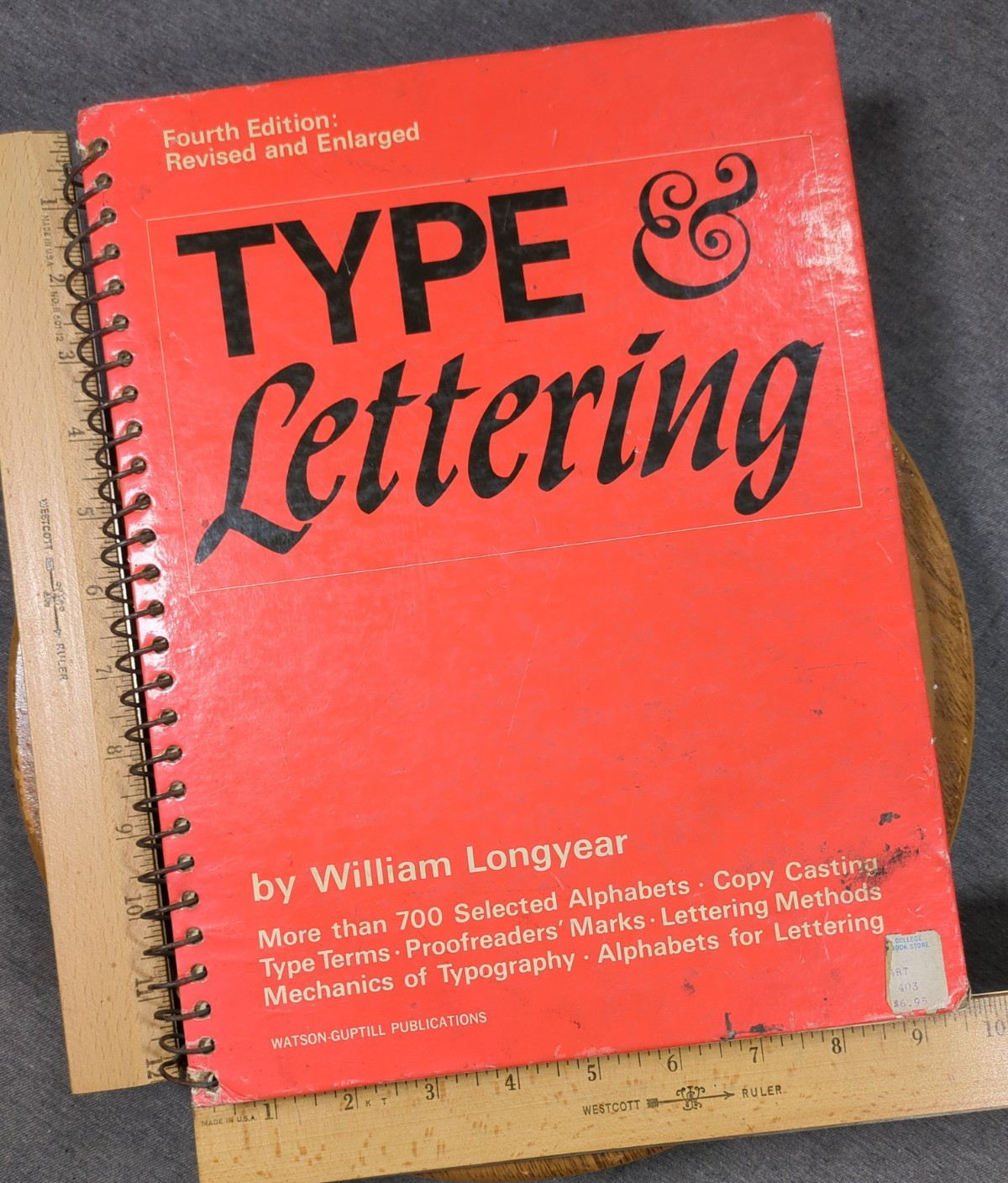 1966 Type & Lettering William Longyear VTG Revised 4th Edition Spiral Bound HC