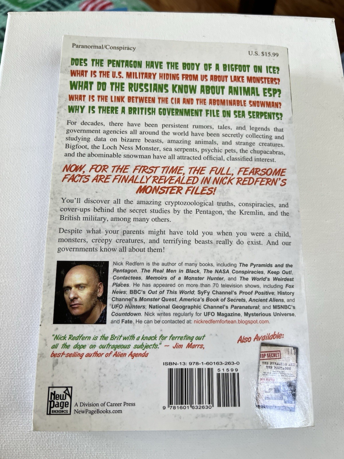 Monster Files Children’s Paperback Book by Nick Redfern