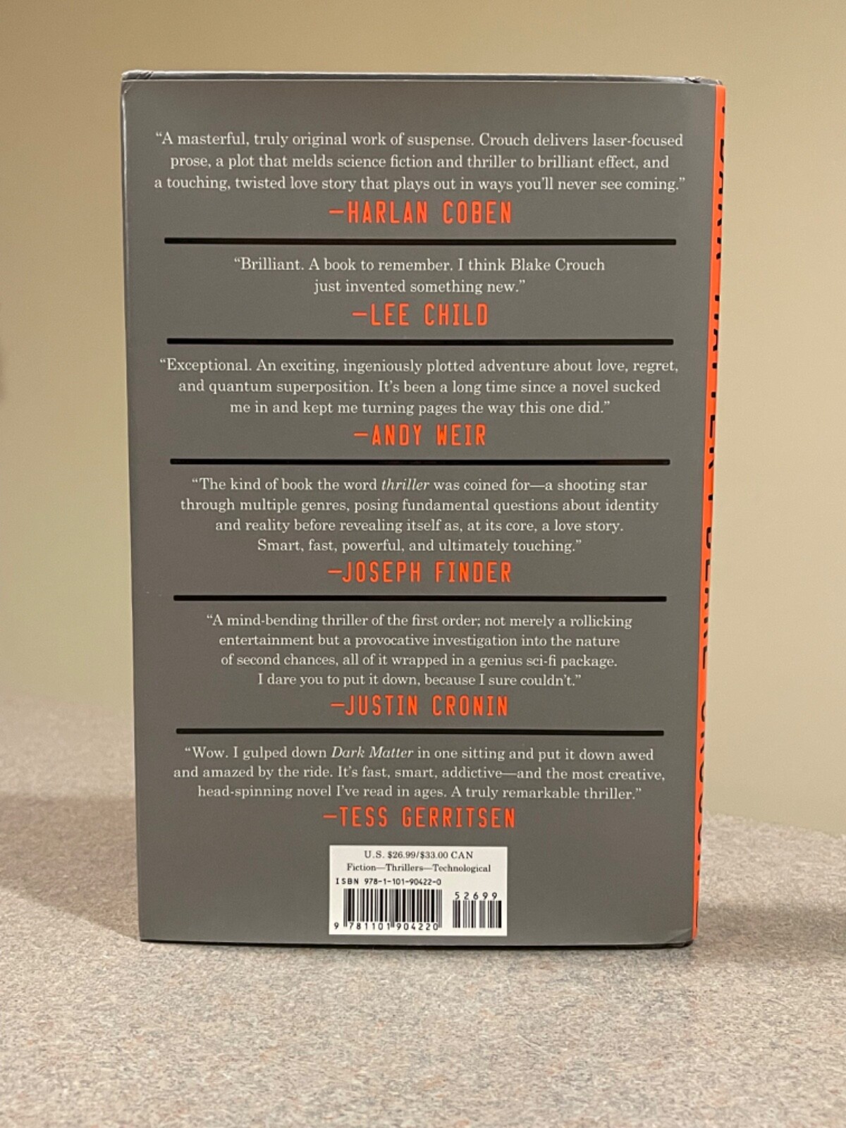 Dark Matter : A Novel by Blake Crouch (First Edition, 12th Printing Hardcover)