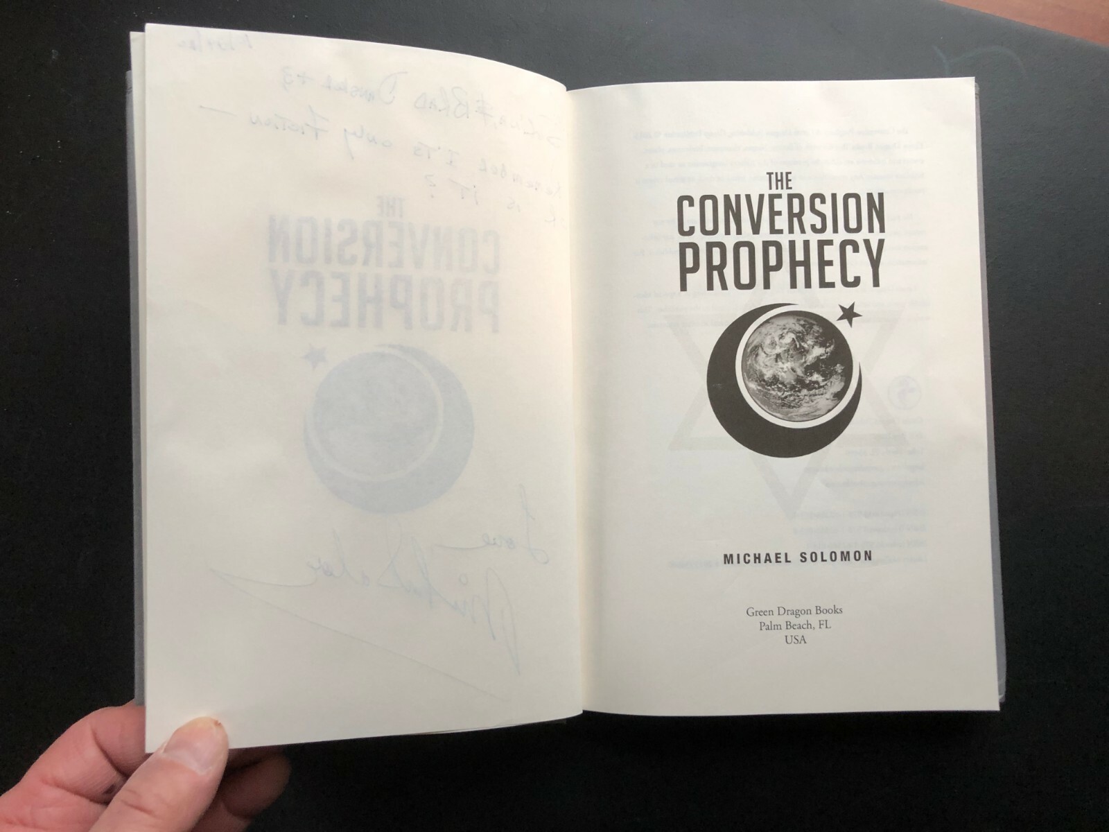 Michael Solomon “The Conversion Prophecy” SIGNED HC Book Made in USA