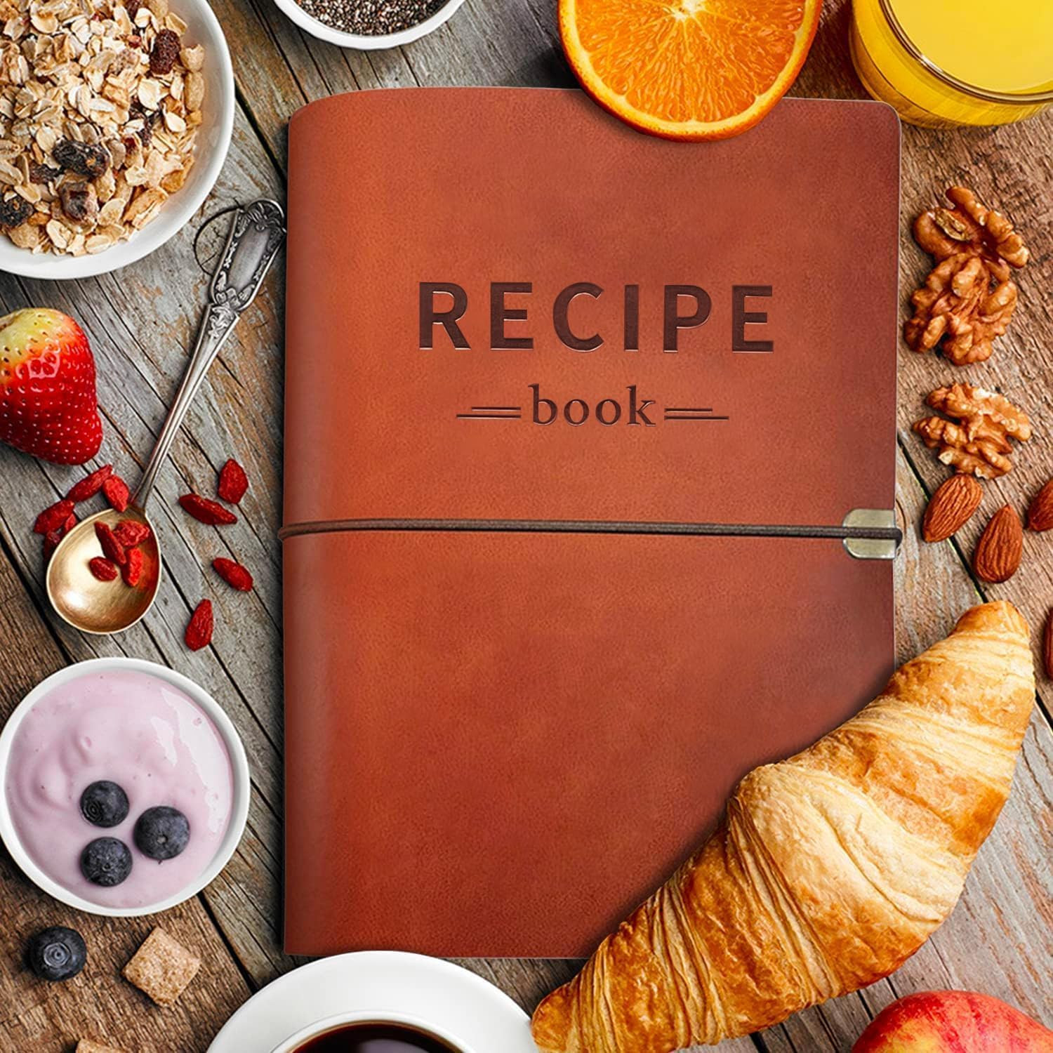Leather Recipe Book with Index Pages & Templates, the Perfect Recipe Note Book t