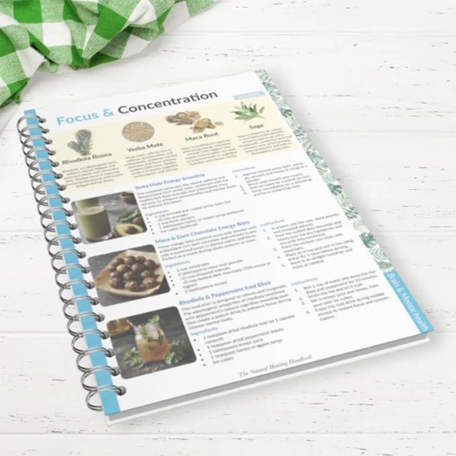 The Natural Healing Handbook, Spiral-Bound Guide for Herbal Remedies and Natural