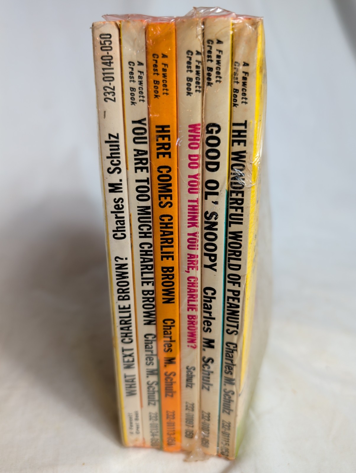 Vintage Peanuts Paperback -C. Schulz – 1960s/70s – 6 Book Lot NEW IN PACKAGE!