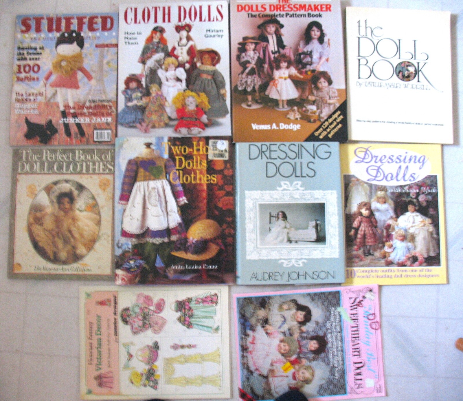 DOLL CLOTHES BOOKS Period Costumes Pattern Cloth Victorian Stuffed LOT OF 10