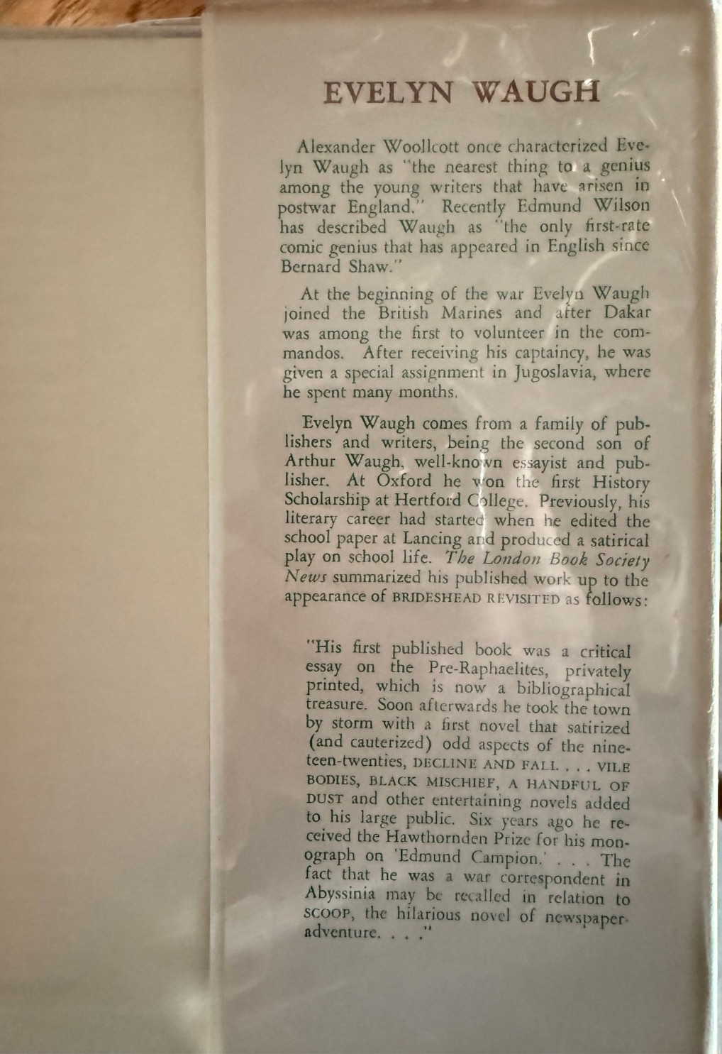 Evelyn Waugh The Loved One First US Edition/3rd printing 1948 Unclipped DJ $2.50