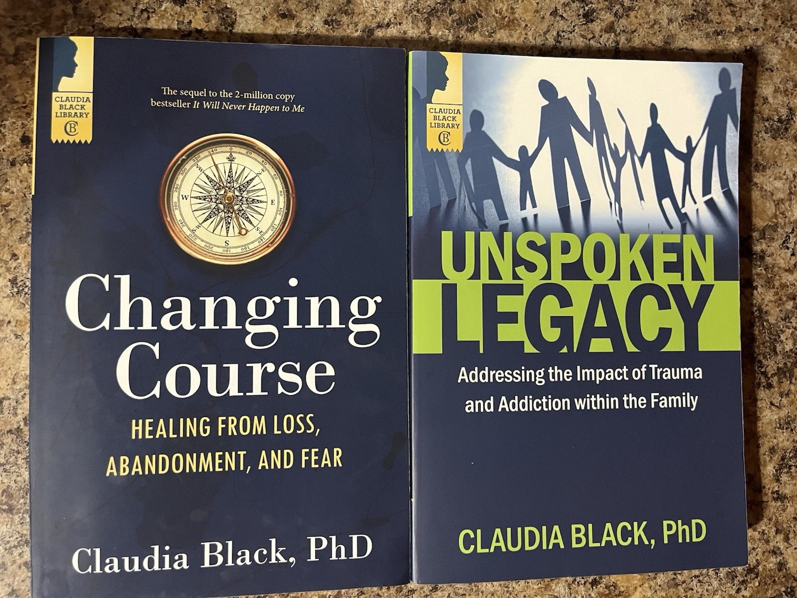 2 Book Lot Claudia Black Unspoken Legacy Changing Course Central Recovery Press