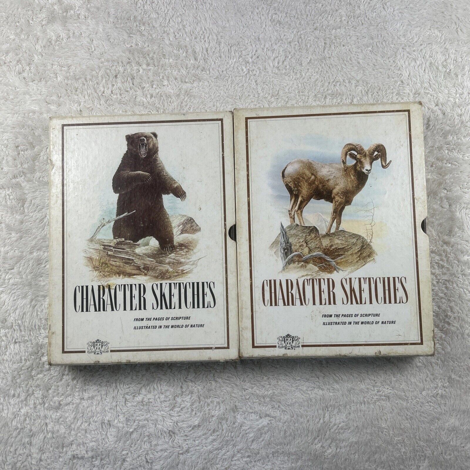 Vintage 1976 Character Sketches From The Pages of Scripture Vol 1 and 2 HC Good