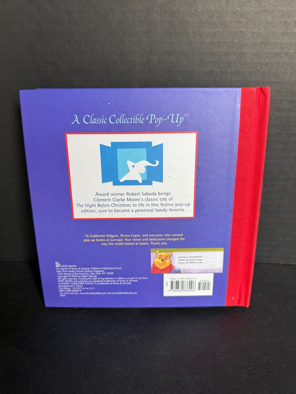 Robert Sabuda Pop-up Book Signed First Edition The Night Before Christmas