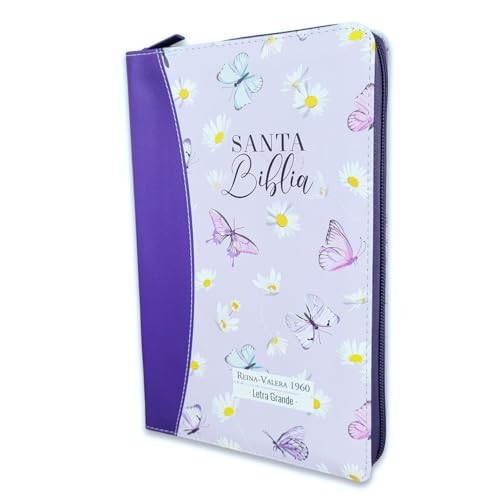 Biblia para Mujer con Cierre Letra Grande 12 puntos RV1960 Lila con indice