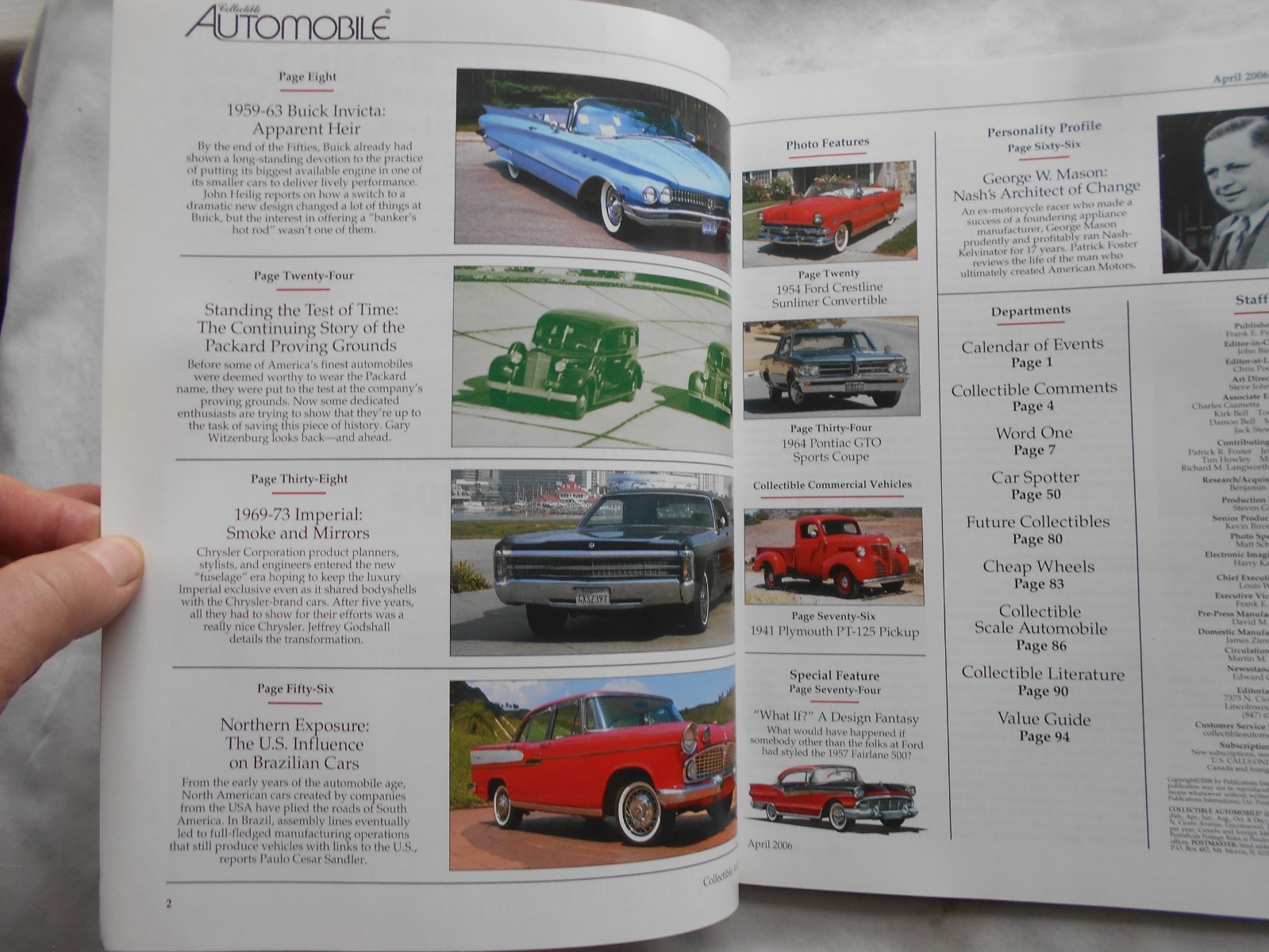 COLLECTIBLE AUTOMOBILE Magazine-APRIL,2006