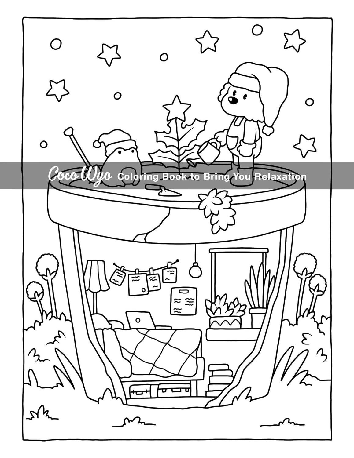 Cozy Spaces: Coloring Book for Adults and Teens Featuring Relaxing Familiar Corn