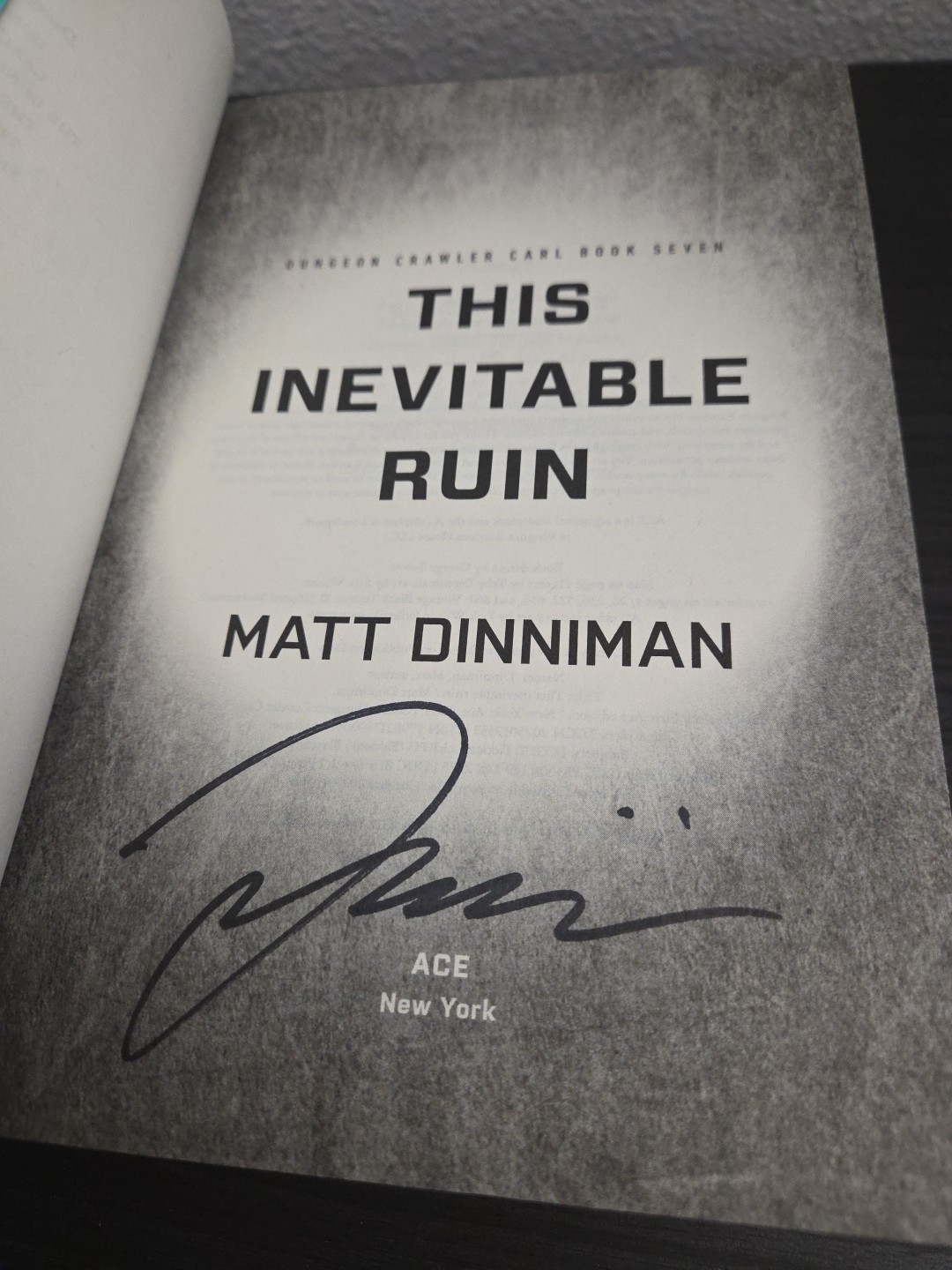 MATT DINNIMAN This Inevitable Ruin SIGNED Book 7 Hardcover 1st Edition 1st Print