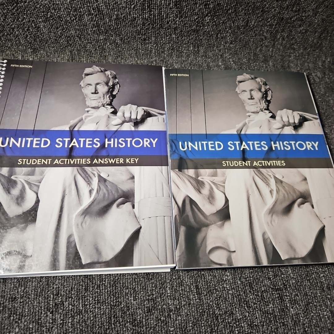 BJU Press US History Student Activity + Answer Key – Paperback Set Lot
