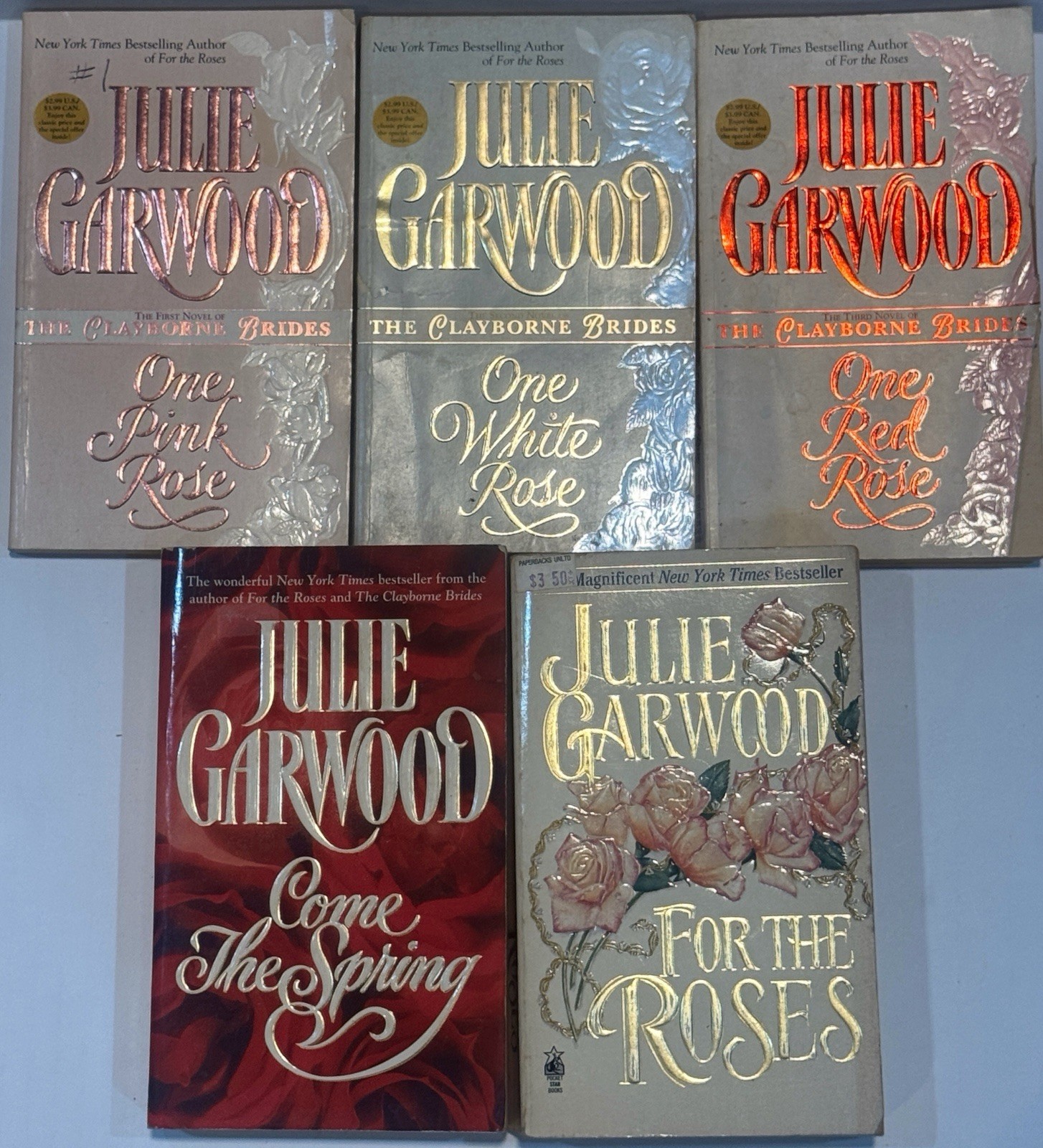 Complete Series Lot of 5 Clayborne Brides of Rose Hill Julie Garwood PB 1st Pb E