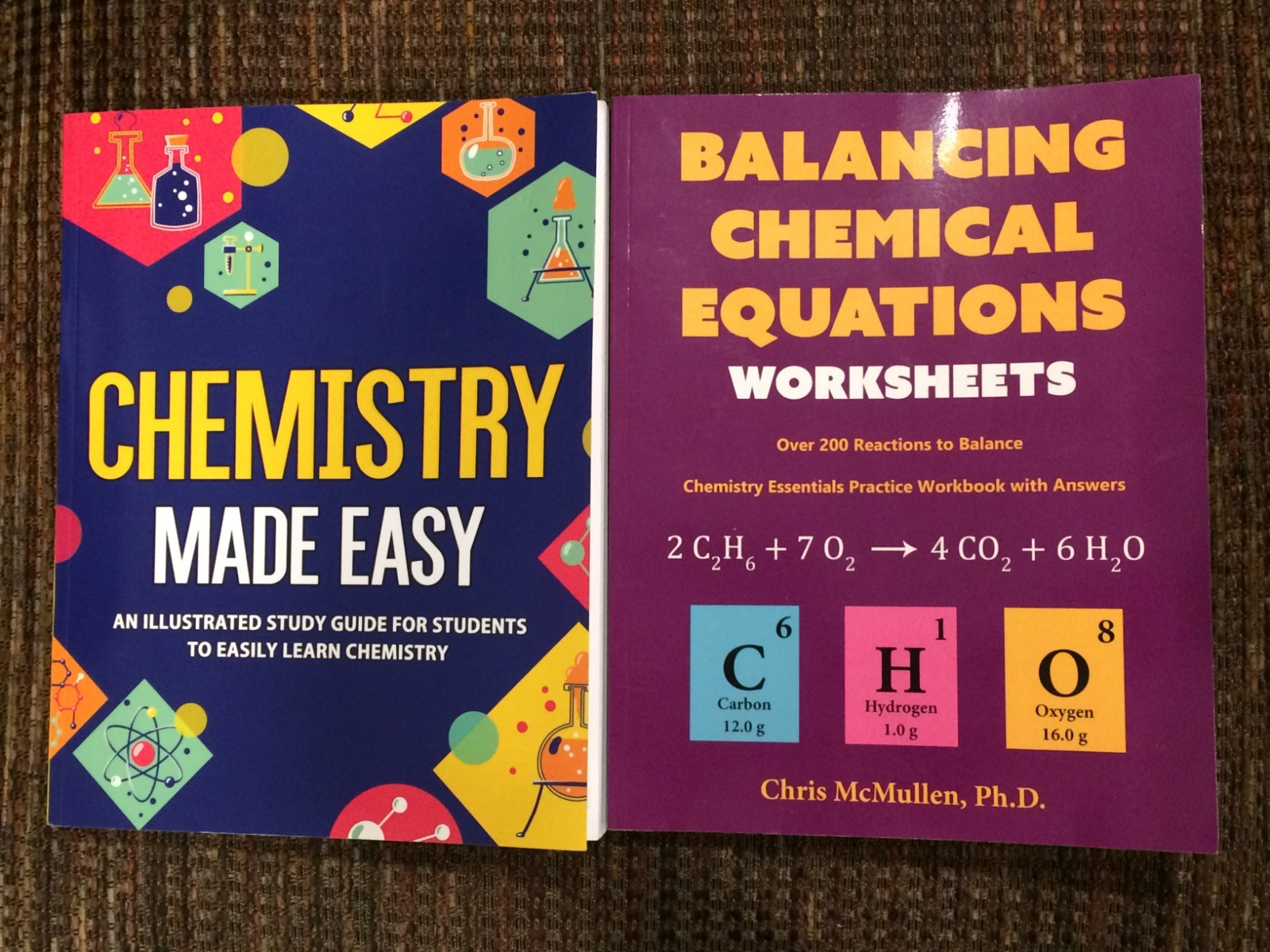 Balancing Chemical Equations Worksheets by Chris McMullen & Chemistry Made Easy