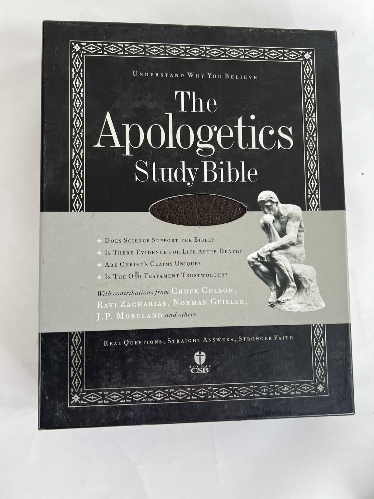 The Apologetics Study Bible Ted Cabal Holman CSB Brown Genuine Leather Indexed