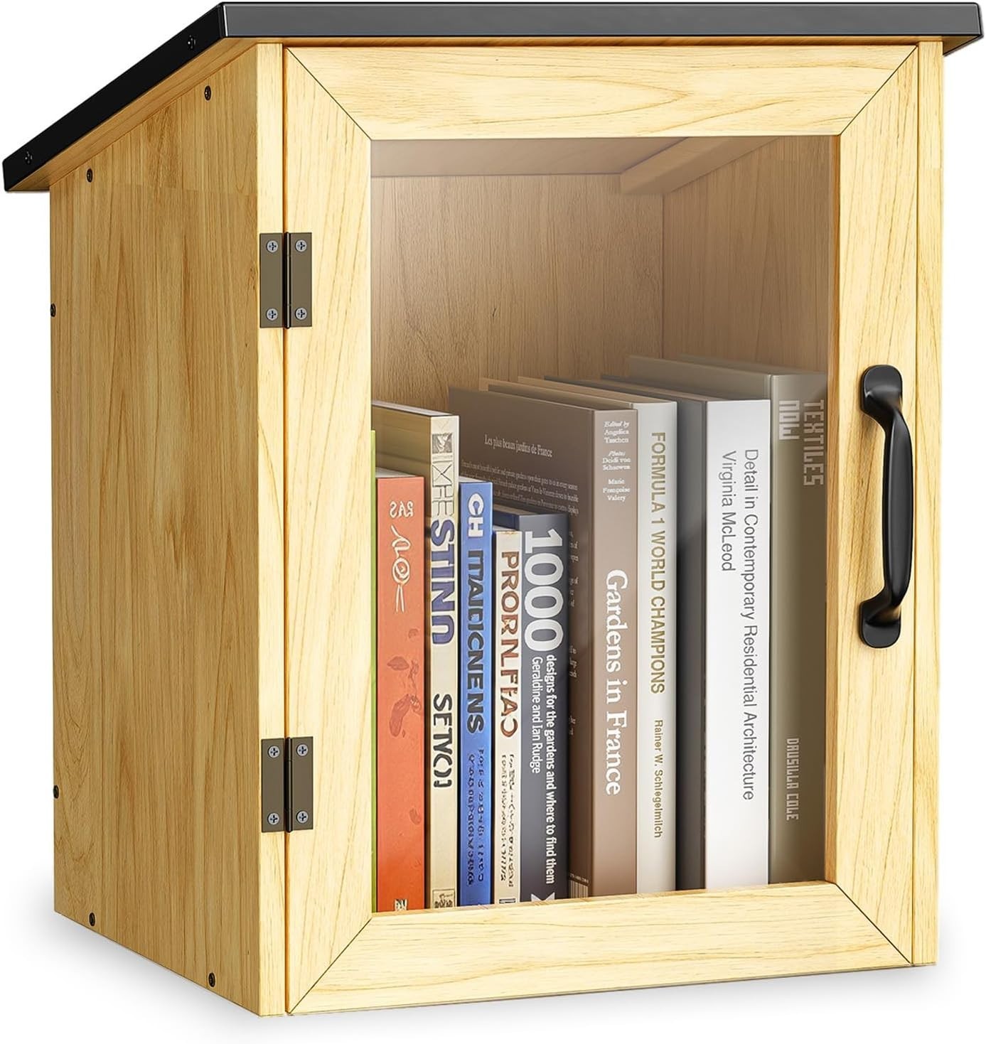 Free Library Little Library Box Outdoor Kit, Double-Layer Little Library Wood Ca