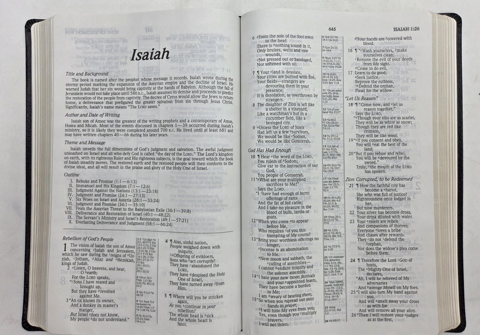 ✝️ Classic Reference Bible Updated NASB Zondervan Bonded Leather Black UNMARKED!