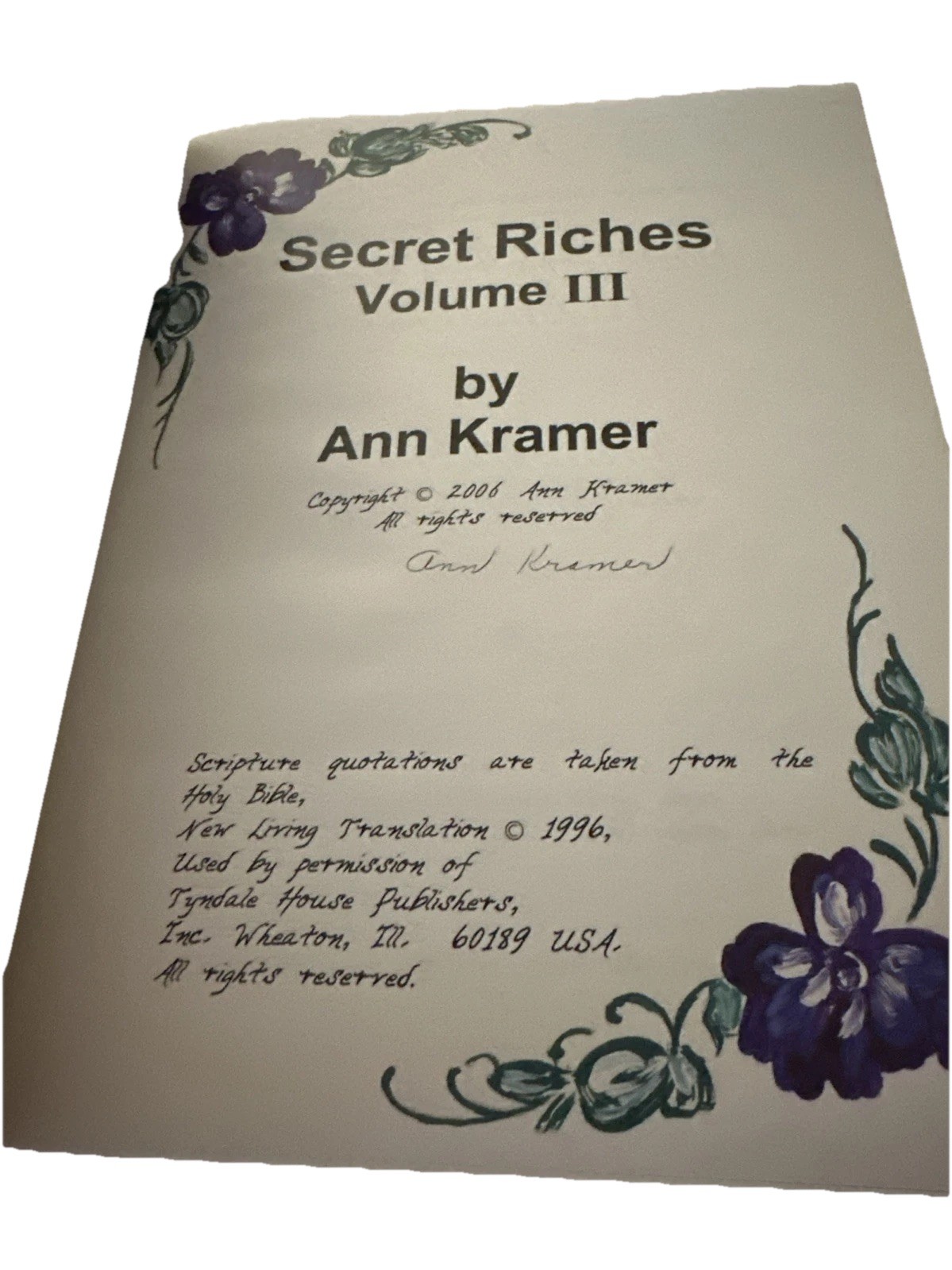 RARE Secret Riches Volume 3 III Devotionals by Ann Kramer Christian 218 Pages