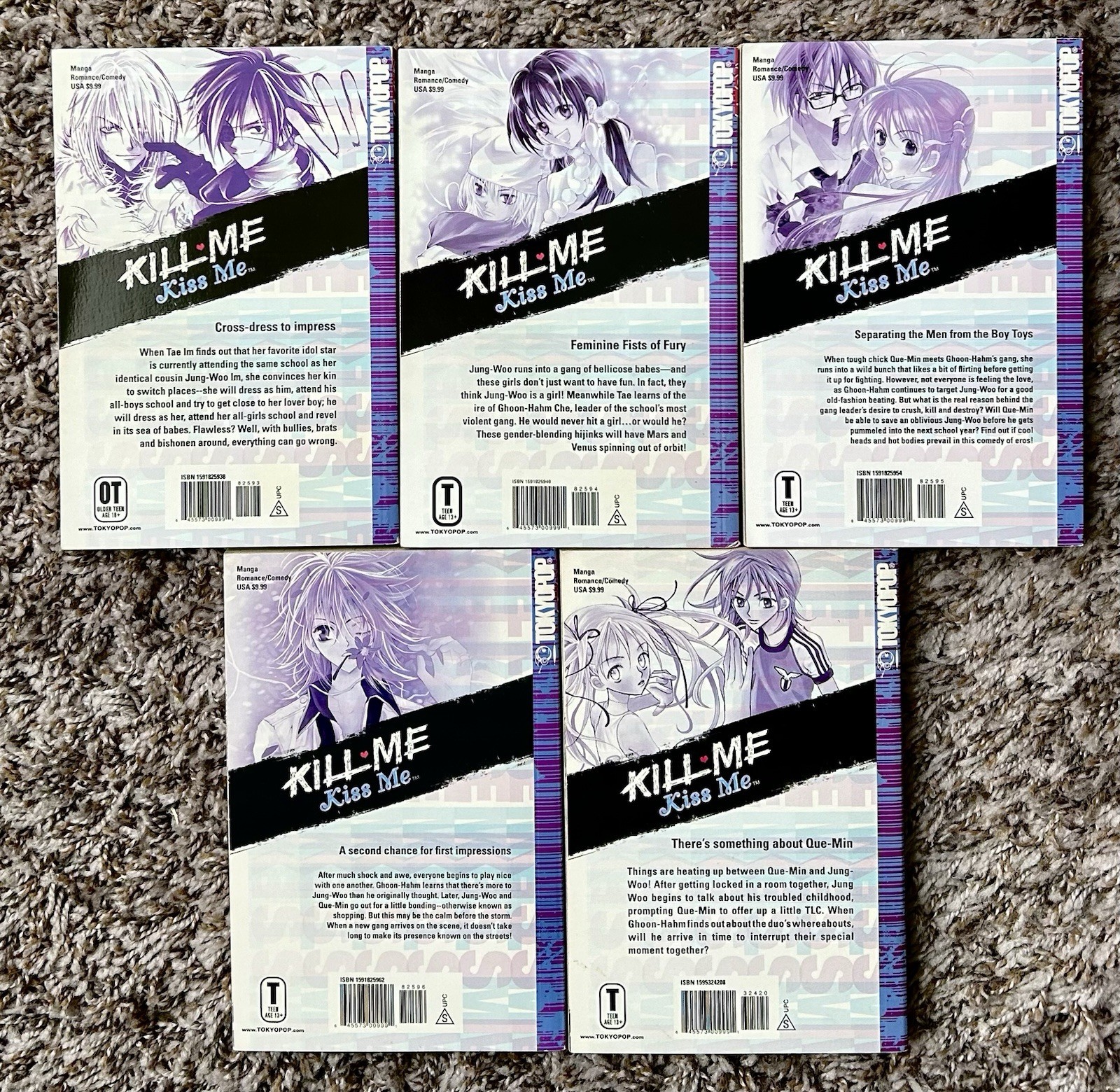 Kill Me Kiss Me Manga 1 2 3 4 5 Complete Set 1-5 1st Print TOKYOPOP Lee Young Yu