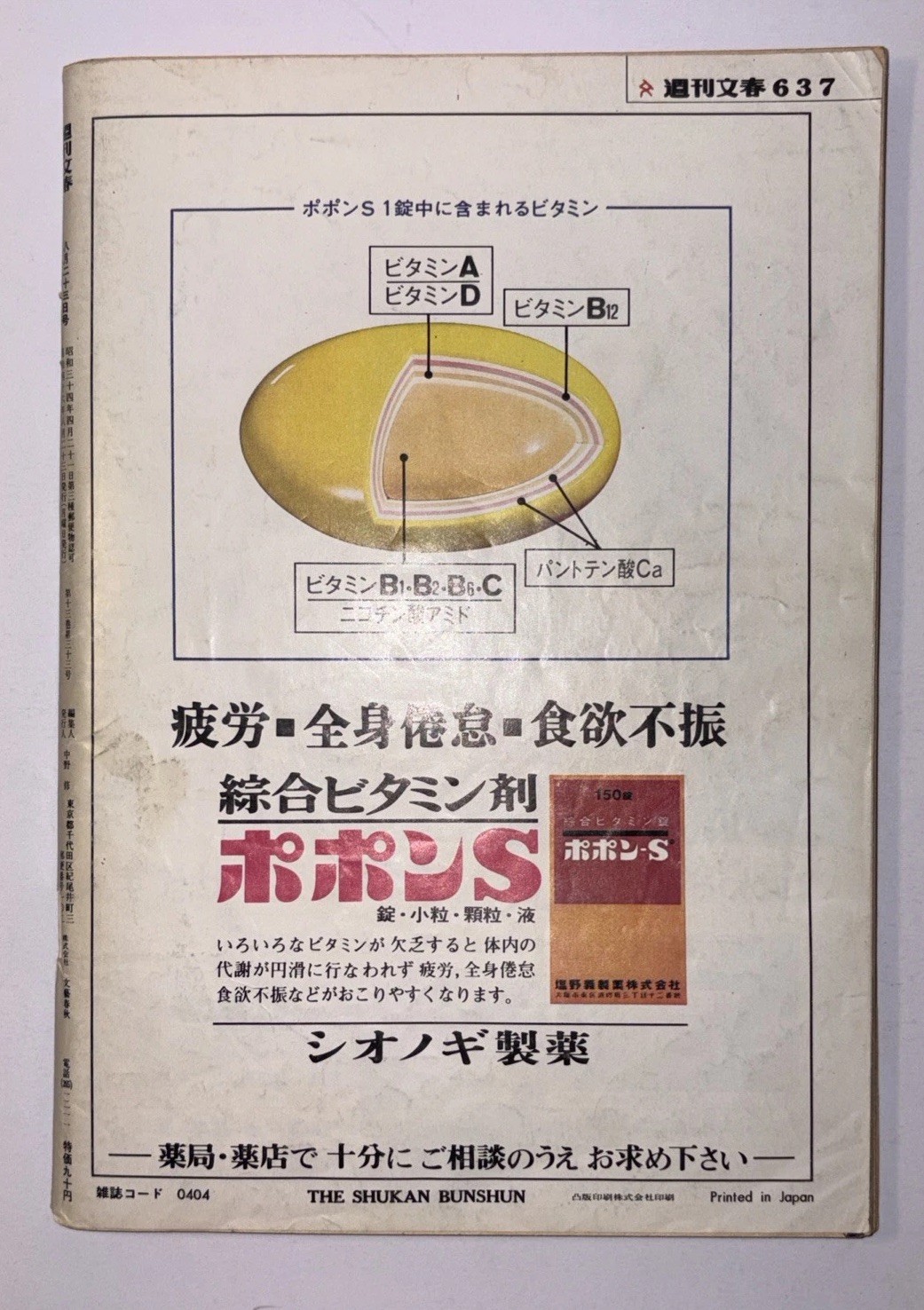 Weekly Bunshun Japanese Magazine Publication Lot (2) 1980’s
