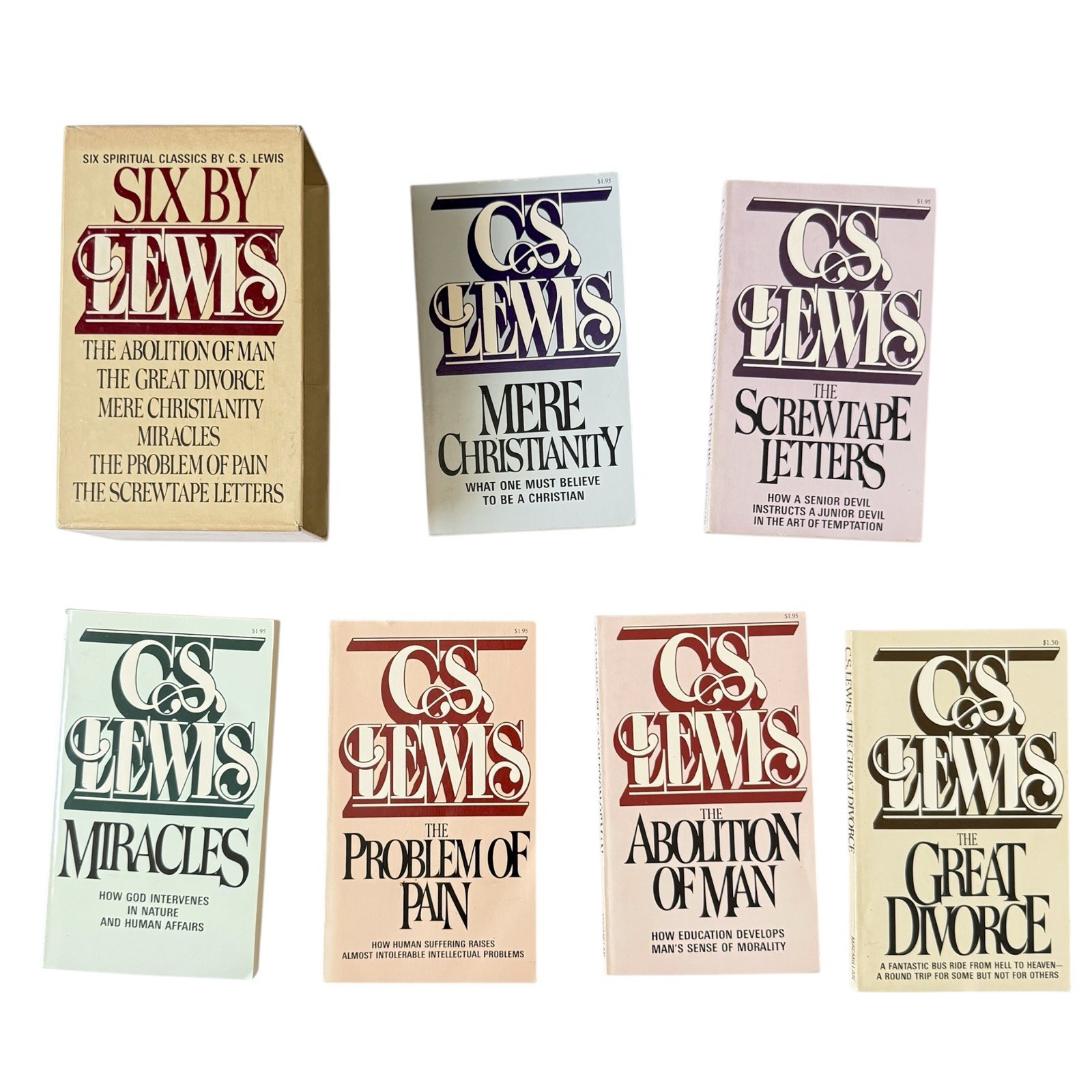 Six by Lewis; C. S. Lewis, Macmillan, Spiritual Classics, Paperback Box Set
