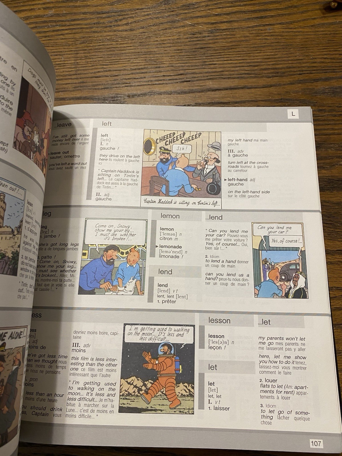 Harrap’s Tintin French Illustrated Dictionary: English-French/French-English Oop