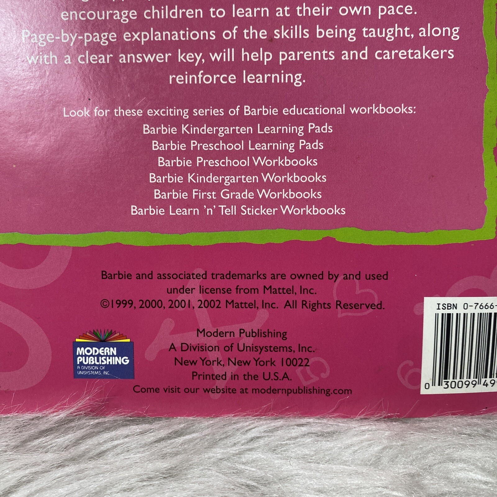 Barbie Preschool Workbook So Much To Learn 2002 Mattel Educational 47 Pages