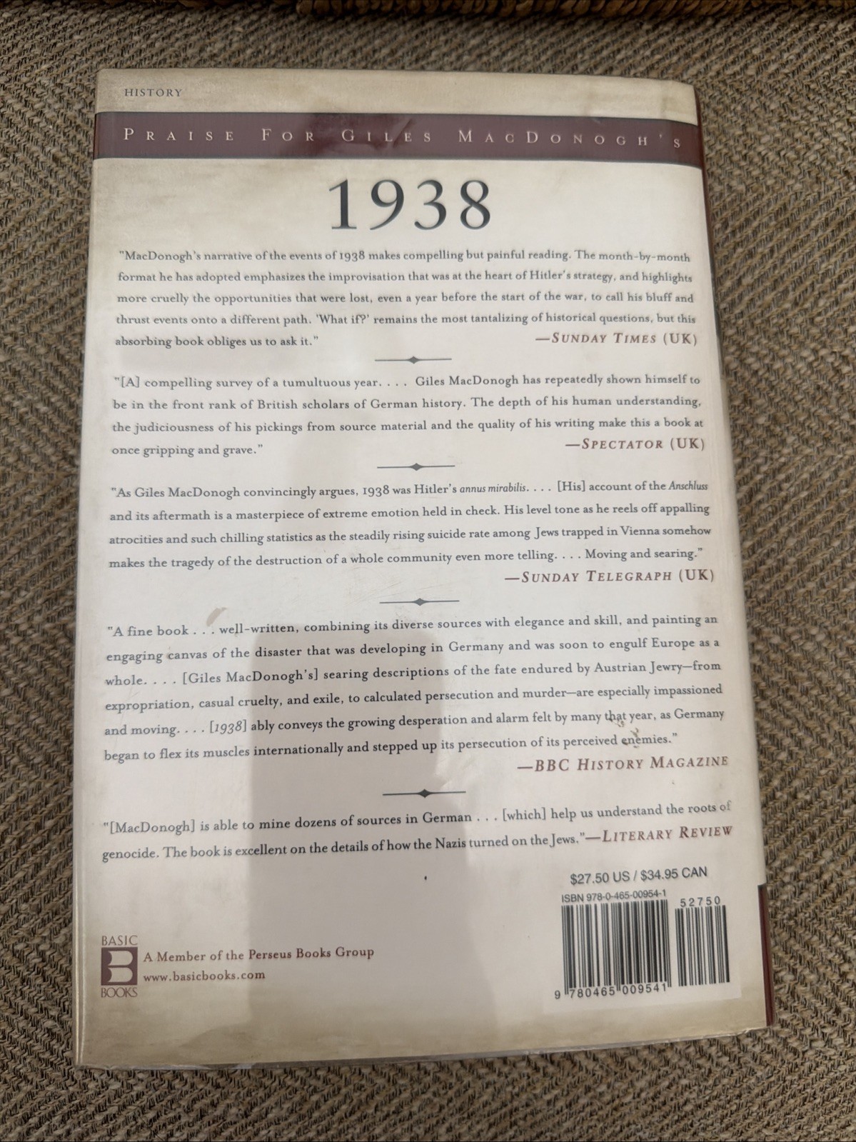 1938 HITLER’S GAMBLE by Giles McDonough 2009 First Ed. HCDJ