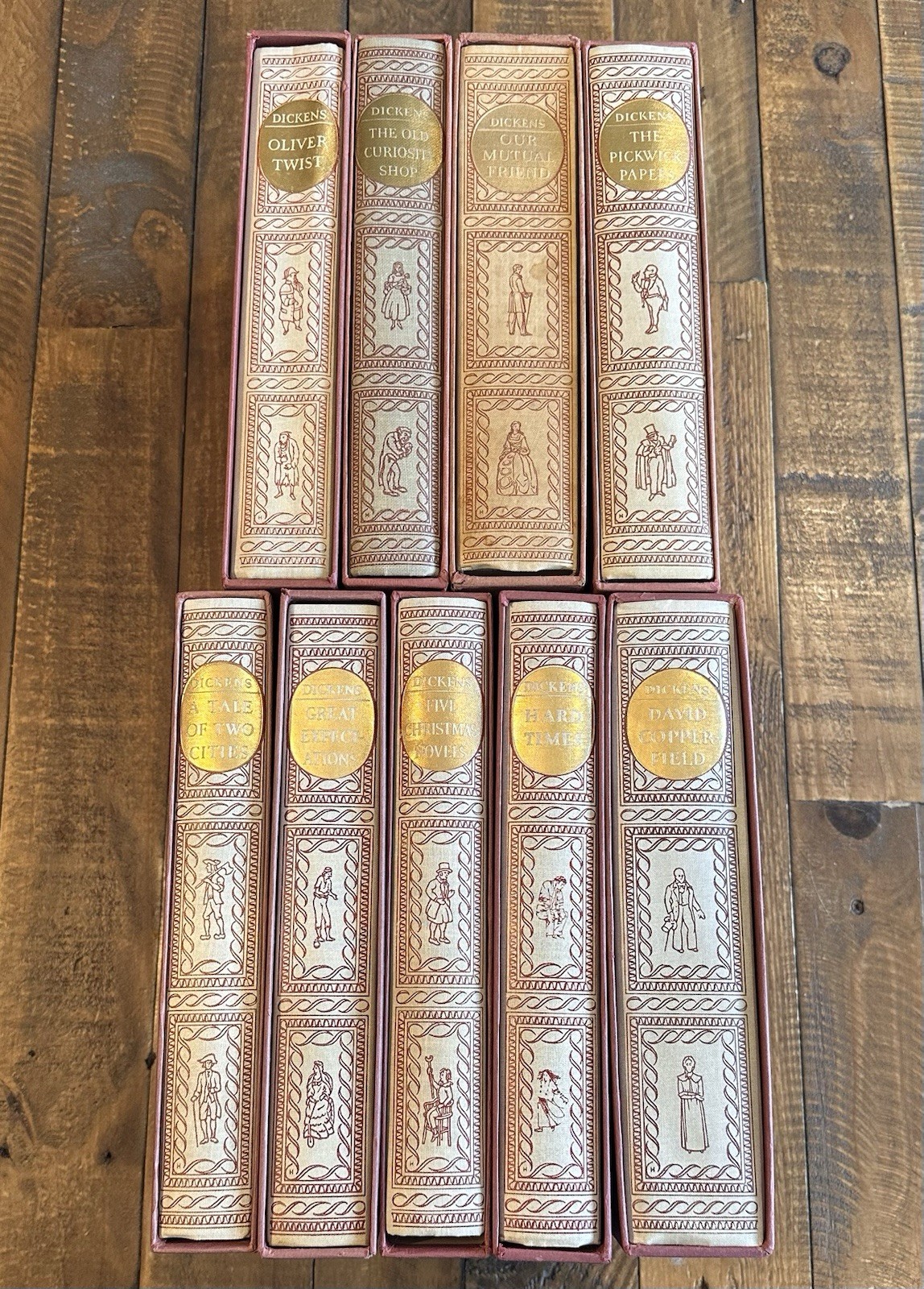 Lot of 9 VTG Heritage Press Illustrated Works of CHARLES DICKENS w/Slipcases