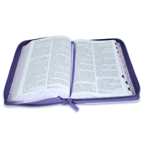 Biblia para Mujer con Cierre Letra Grande 12 puntos RV1960 Lila con indice