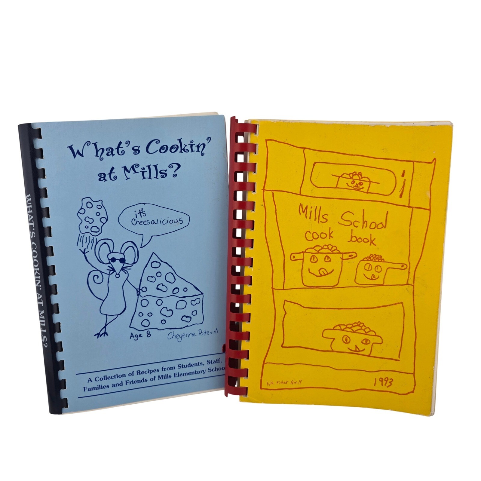 Morris Press Mills Elementary School Cookbooks 1993 Set of 2 FAIR Vtg Nostalgia