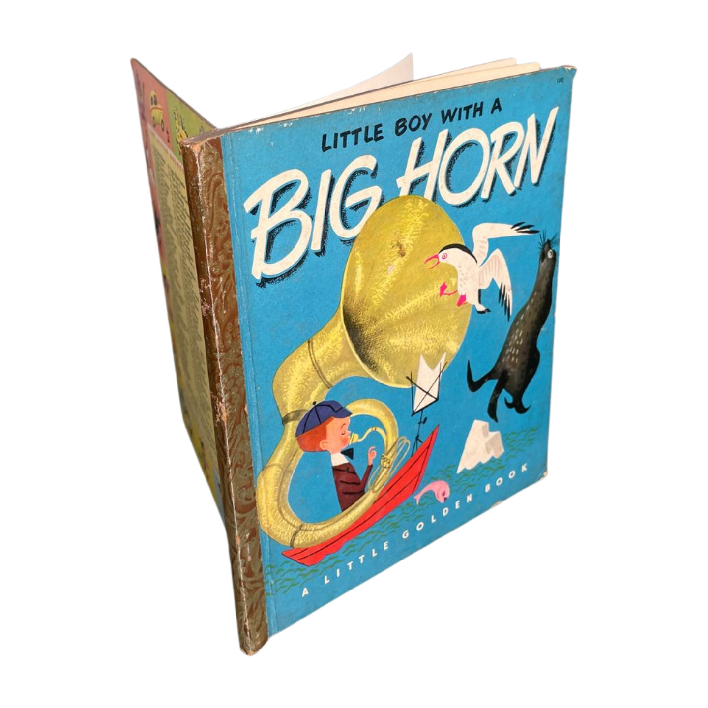 Vintage Little Golden Book LITTLE BOY WITH A BIG HORN “A” 1st