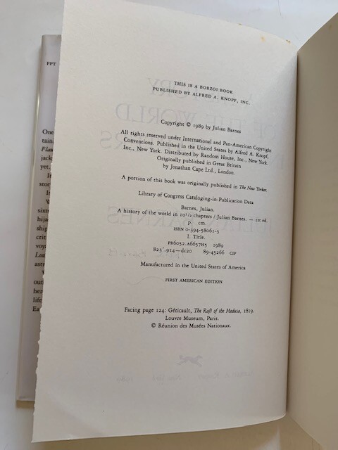 A HISTORY OF THE WORLD IN 10 1/2 CHAPTERS – 1ST. AMERICAN ED. SIGNED BY AUTHOR