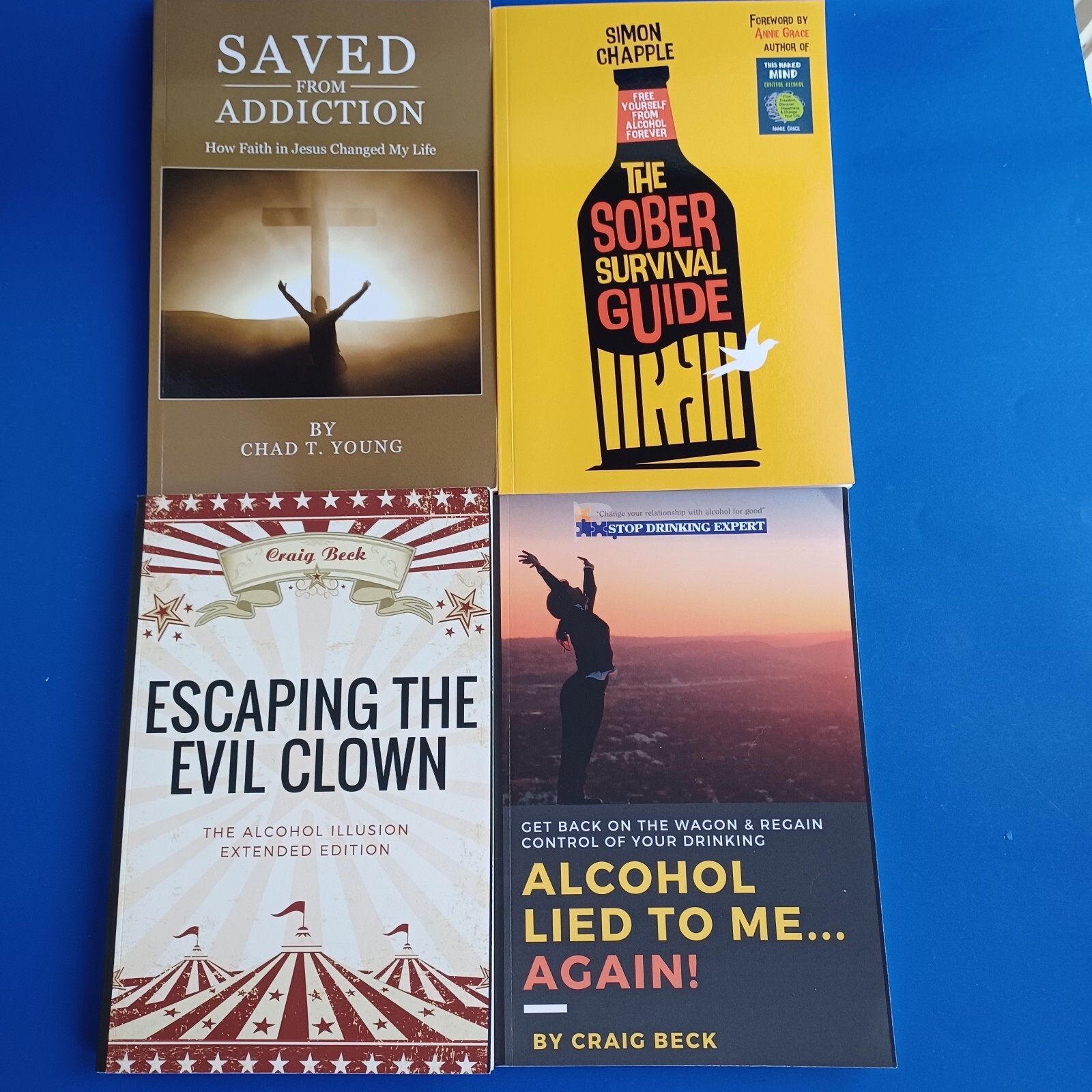 Lot 4 Alcohol Cessation Help Books 2 Craig Beck & One Faith Based, Sober Guide