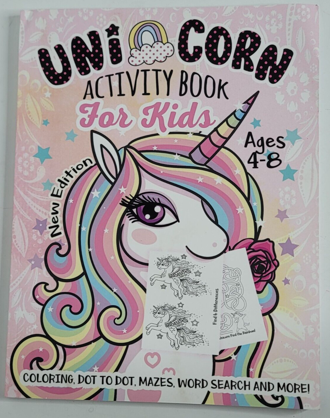 Unicorn Activity Book for Kids NEW Ages 4-8 Fantasy Girl Fun Activity Coloring