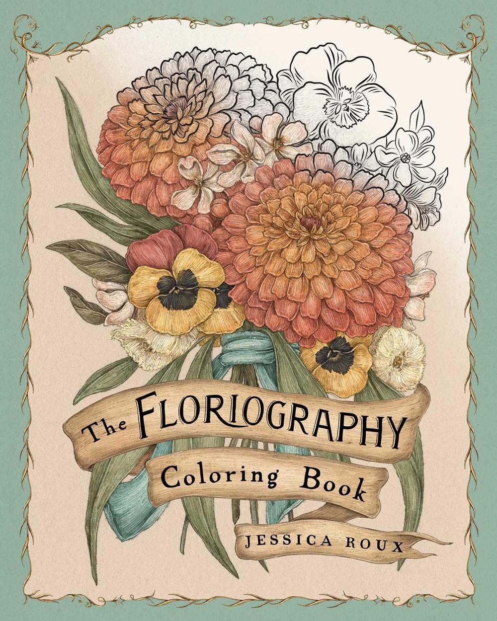 Floriography Coloring Book by Jessica Roux Paperback Book