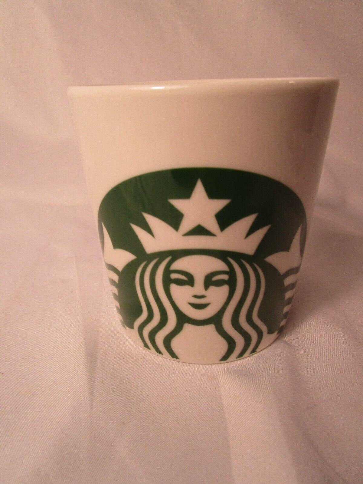 STARBUCKS 14 OZ GREEN SIREN MERMAID LOGO WHITE D HANDLE COFFEE MUG CUP