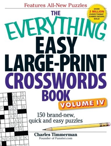 THE EVERYTHING EASY LARGE-PRINT CROSSWORDS BOOK, VOLUME By Charles Timmerman VG+