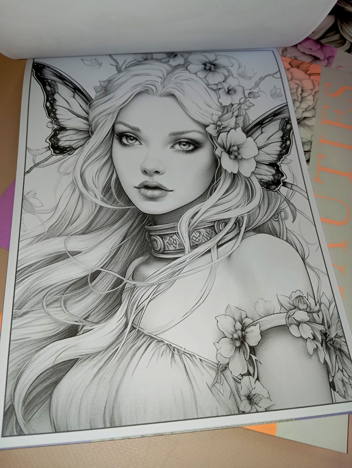 Set of 4 original coloring books Girl Portrait Flower Paper Edition For Adults