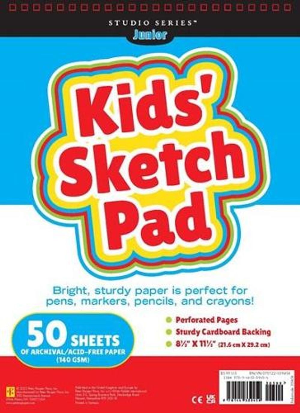 Studio Series Jr. Kids’ Sketch Pad 8.5 X 11.5 Inches (50 Perforated Sheets of Hi