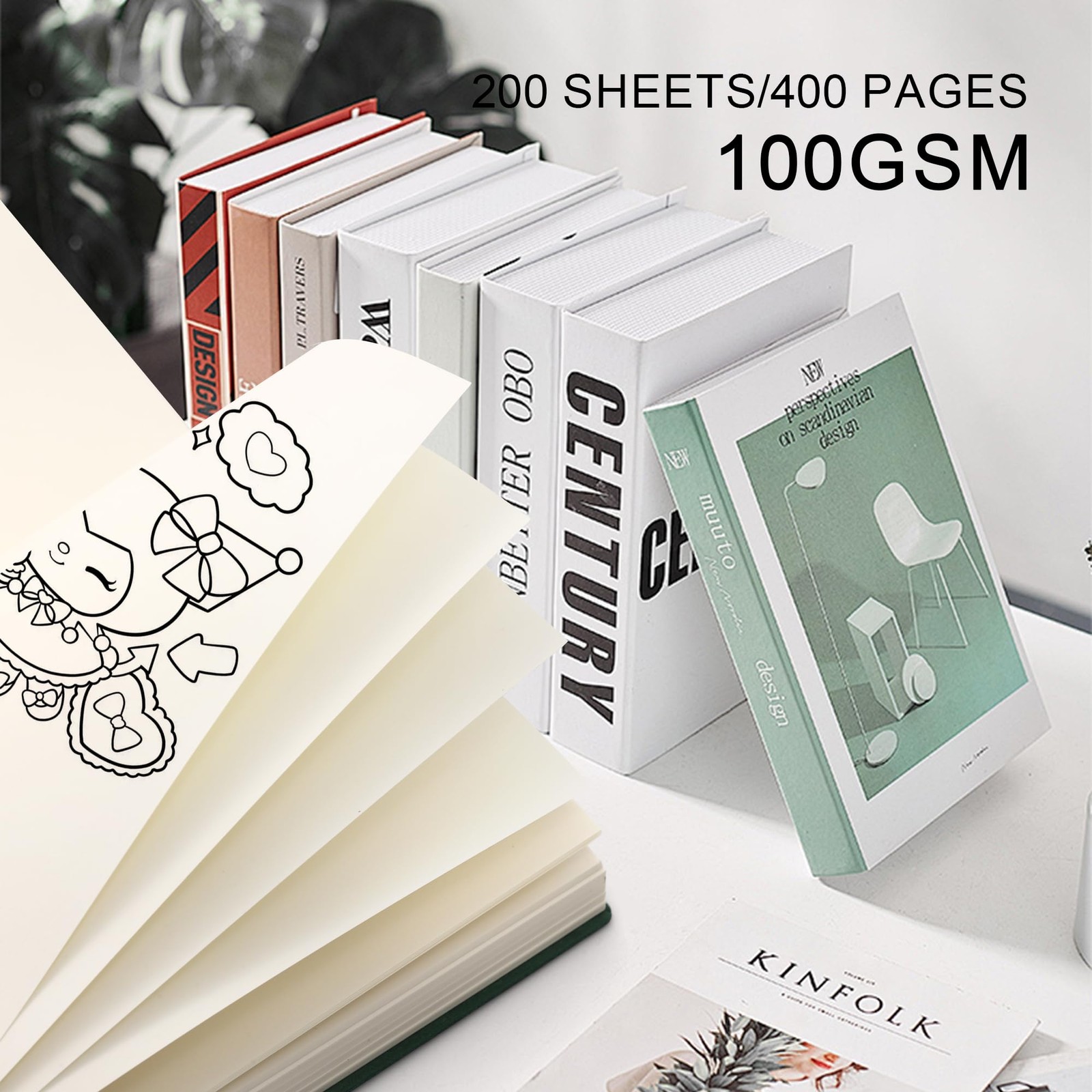 Thick Blank Journal Notebook 400 Pages 3.9 × 5.5 No Lines Soft Leather Pocket