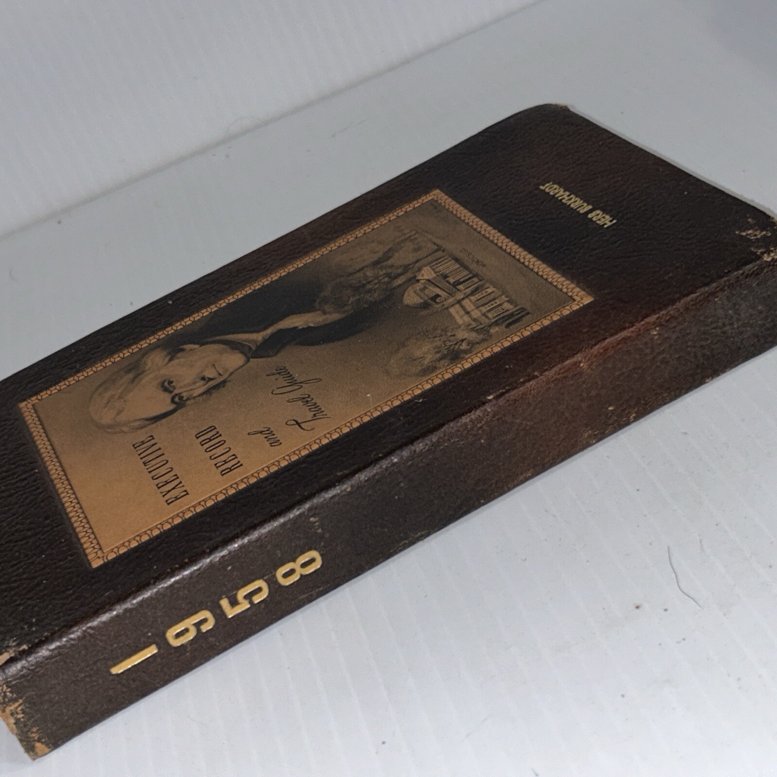 Vtg 1958 Brown Executive Record and Travel Guide Monticello BOOK See Pics/169j
