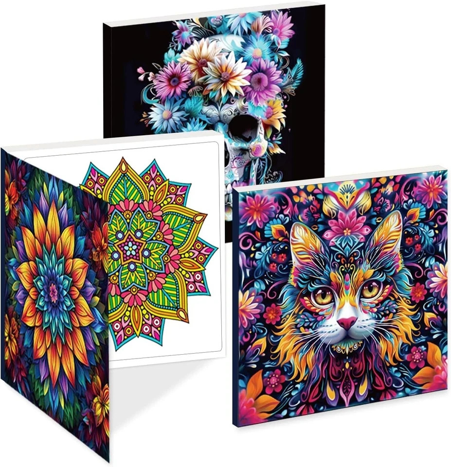 Adult Coloring Books Set:3 Coloring Books for Adults Animal Flowers & Other Them