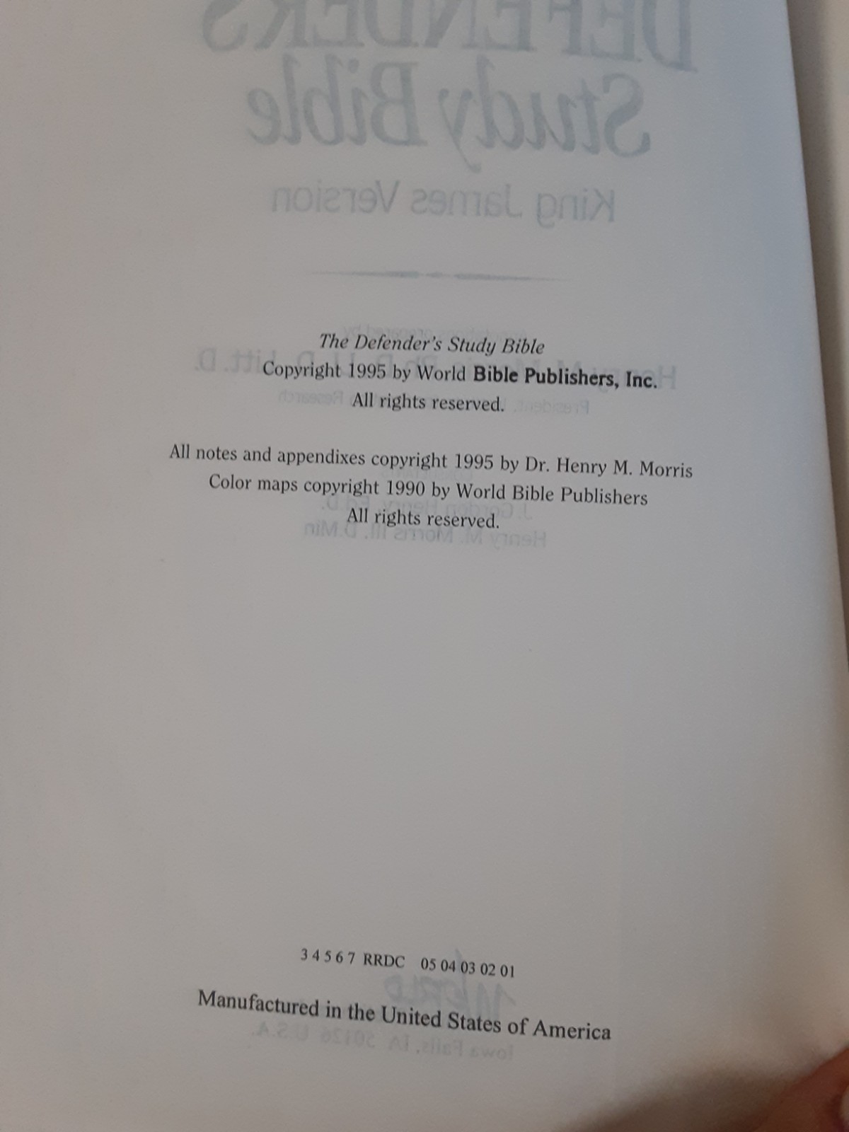Defender’s Study Bible KJV 1995